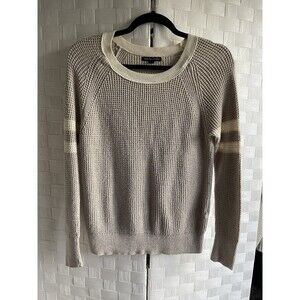 American Eagle Women's Crew Neck Long Sleeve Cream White Sweater Size Small